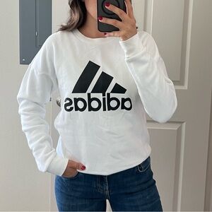 Adidas White Crewneck with Black Accents